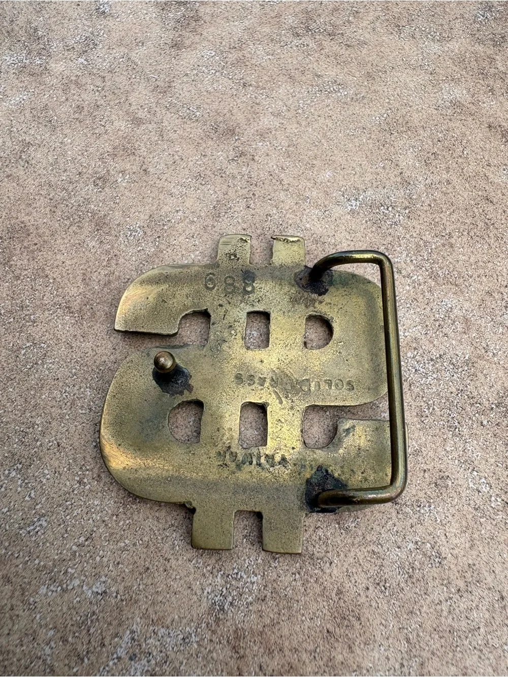 Brass Dollar Sign Belt Buckle